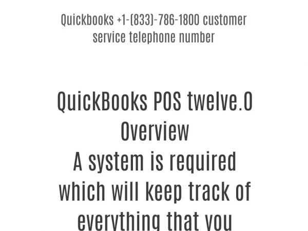 Quickbooks 1-(833)-786-1800 customer care telephone number