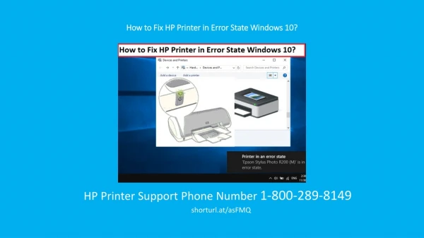 How to Fix HP Printer in Error State Windows 10?