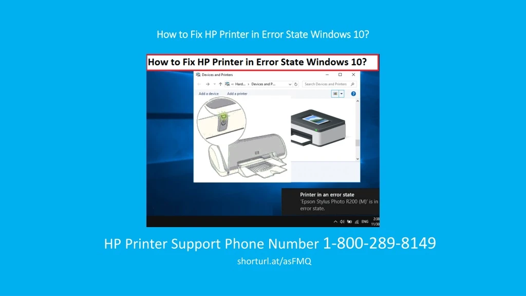 how to fix hp printer in error state windows 10