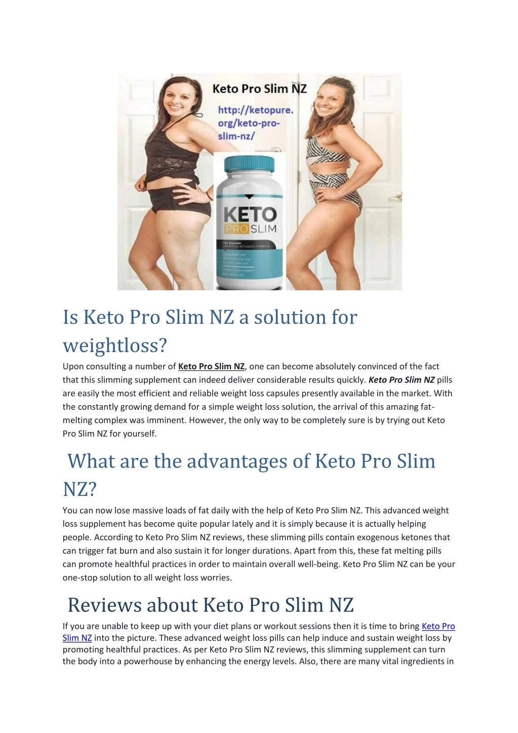 is keto pro slim nz a solution for weightloss