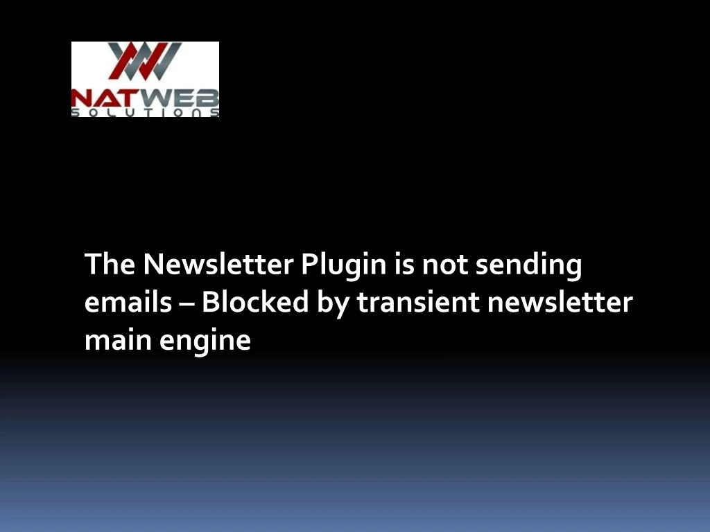 the newsletter plugin is not sending emails