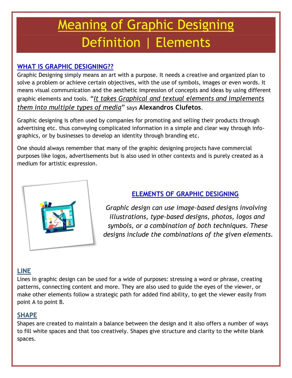 meaning of graphic designing definition elements