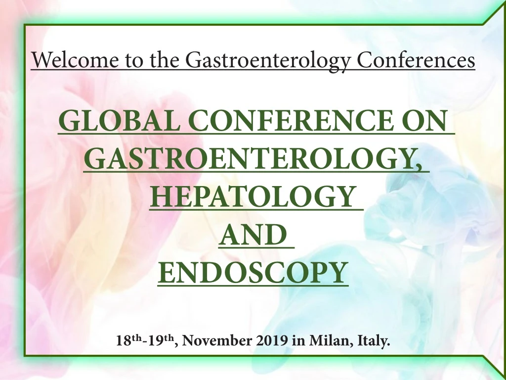 welcome to the gastroenterology conferences