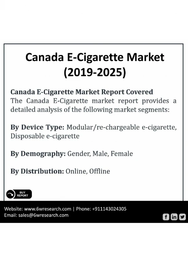 Canada E-Cigarette Market (2019-2025)