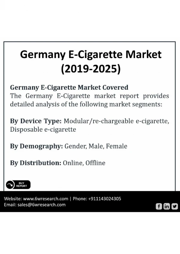 Germany E-Cigarette Market (2019-2025)
