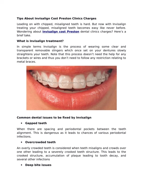 Tips About Invisalign Cost Preston Clinics Charges