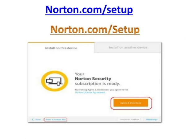 Norton Setup - Enter product Key | norton.com/setup