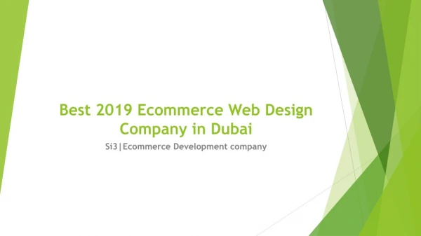 Best 2019 Ecommerce Web Design Company in Dubai