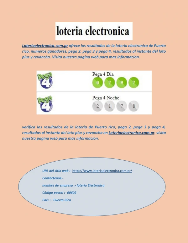 loteriaelectronica.com.pr - loteria pega 4 de puerto rico(loteria pega 4 puerto rico)