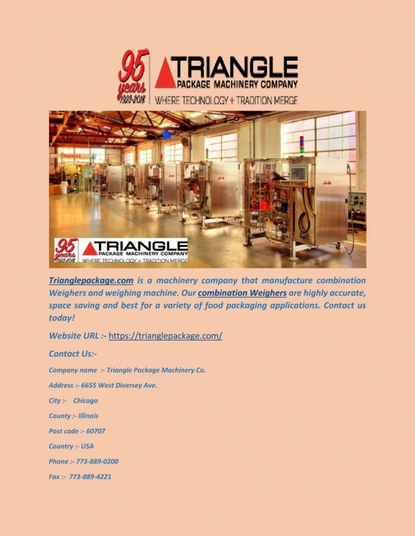 trianglepackage.com - Triangle Combination Weighers and Weighing Manufacturers