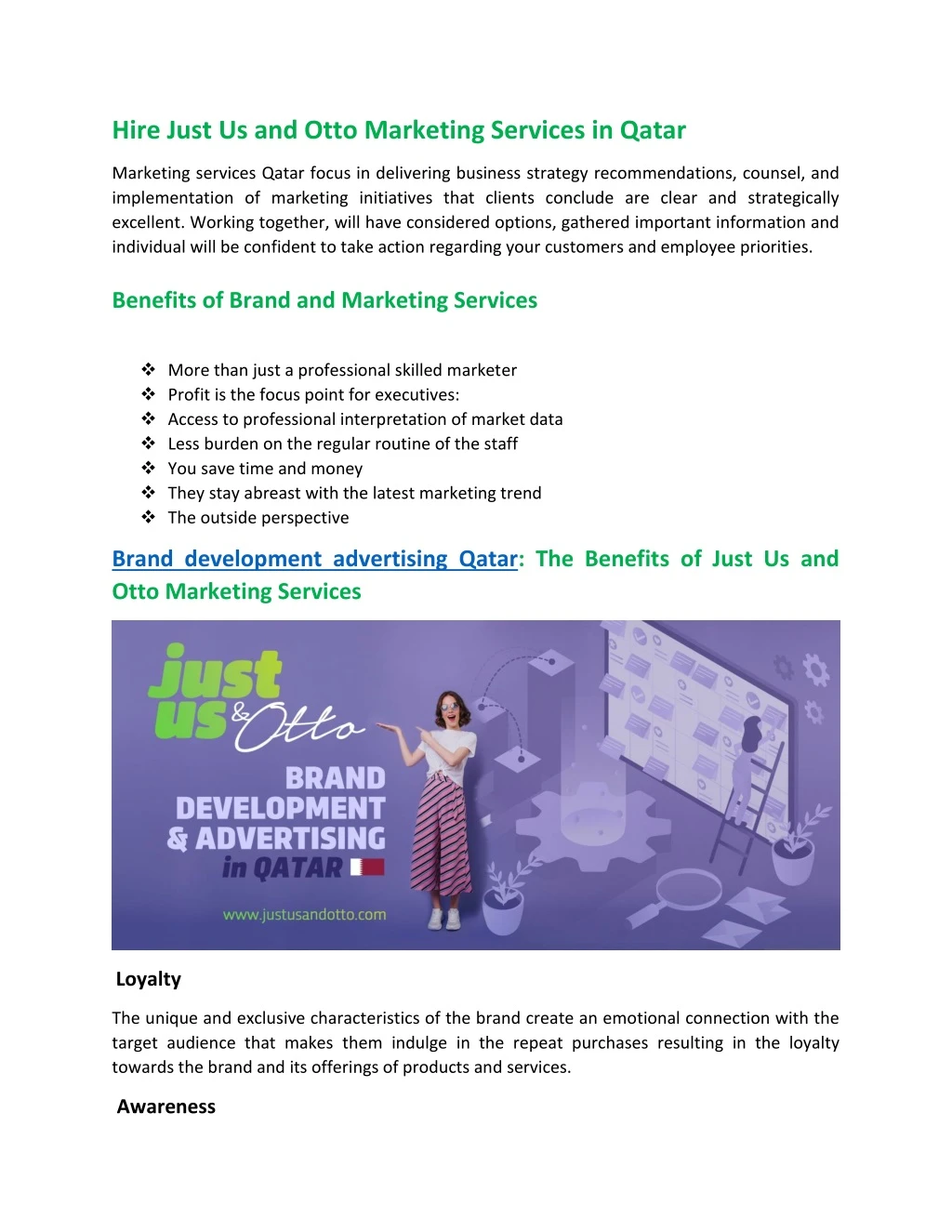 hire just us and otto marketing services in qatar