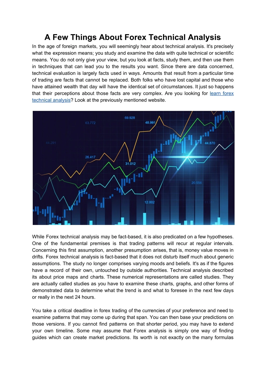 a few things about forex technical analysis