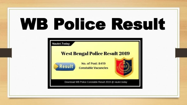 WB Police Result 2019 For Constable Posts | WB Police Cut Off Marks