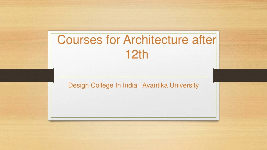 courses for architecture after 12th