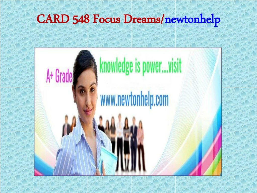 card 548 focus dreams newtonhelp