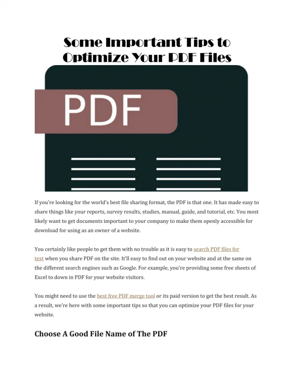 Best free PDF merge tool