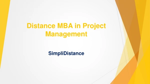 Distance MBA in Project Management - SimpliDistance