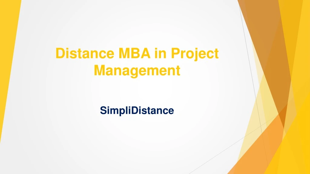 distance mba in project management