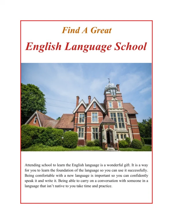 Find a great english language school