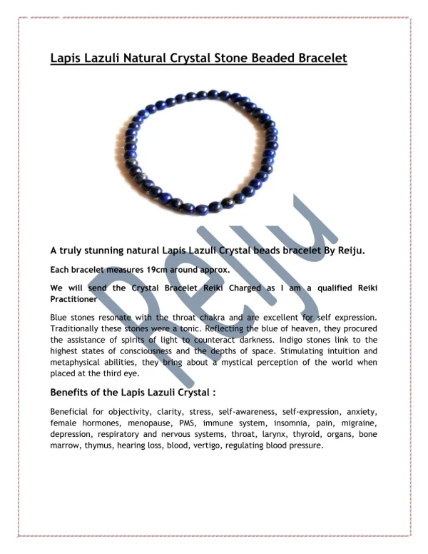 Lapiz Lazuli Natural Crystal Stone