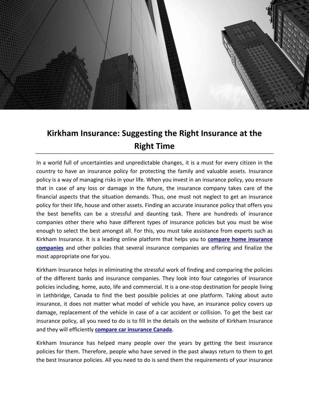 kirkham insurance suggesting the right insurance