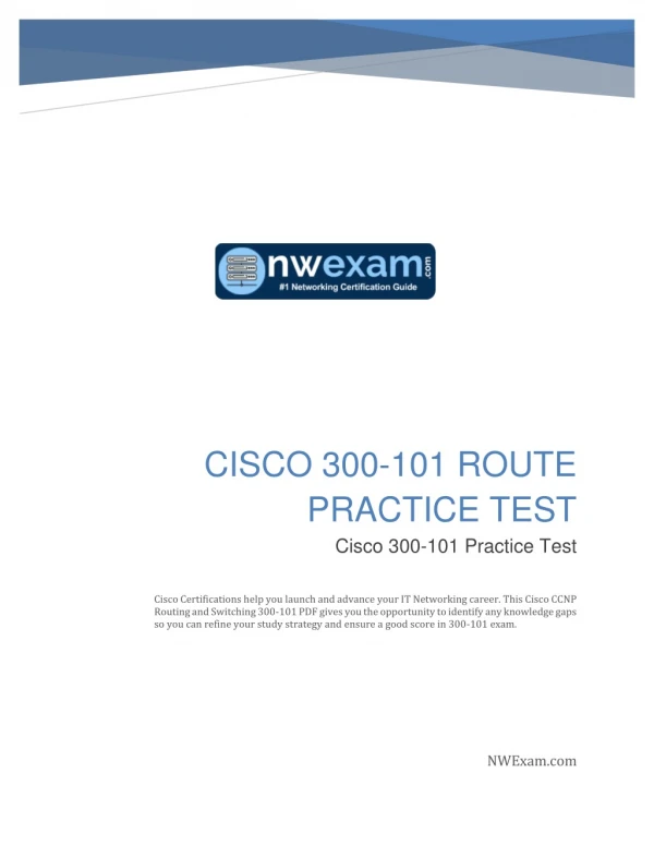 CISCO 300-101 ROUTE PRACTICE TEST Cisco 300-101 Practice Test