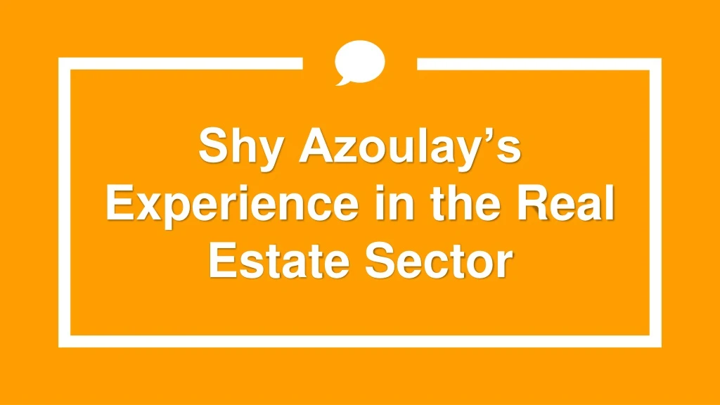 shy azoulay s experience in the real estate sector