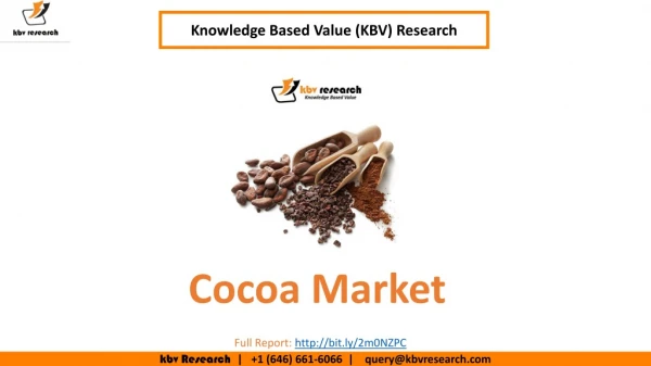 Cocoa Market Size- KBV Research