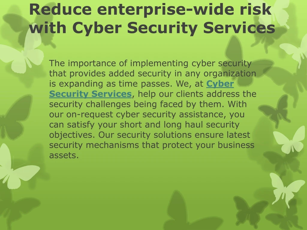 reduce enterprise wide risk with cyber security services