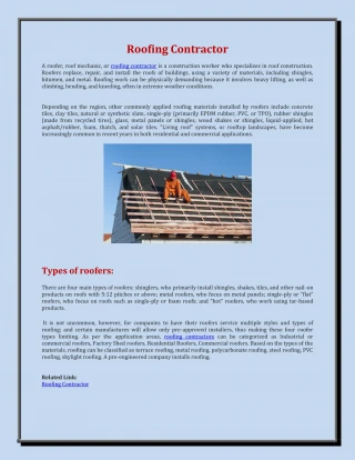 Roofing contractors | Builders-Roofing