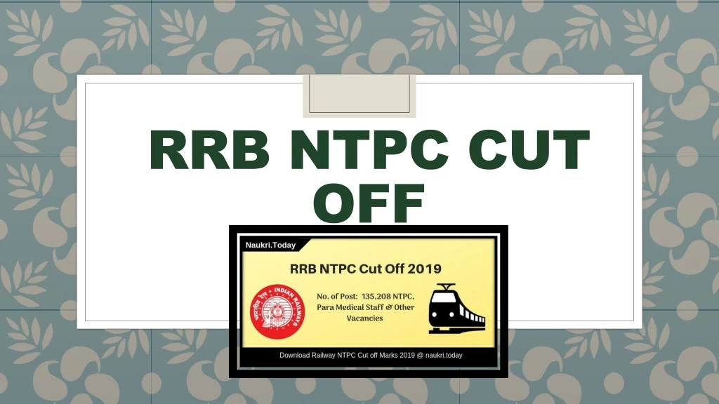 rrb ntpc cut off