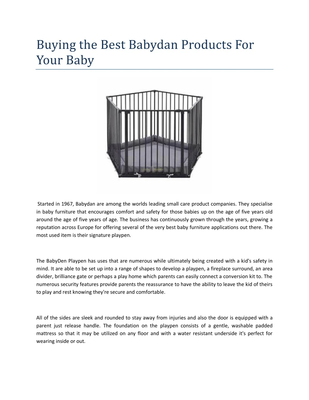 buying the best babydan products for your baby