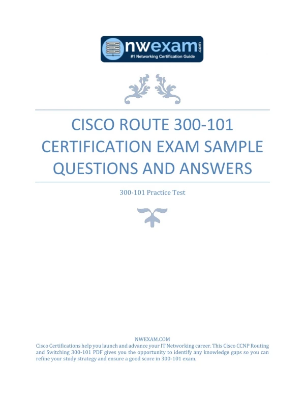 Cisco ROUTE 300-101 Certification Exam Sample Questions and Answers