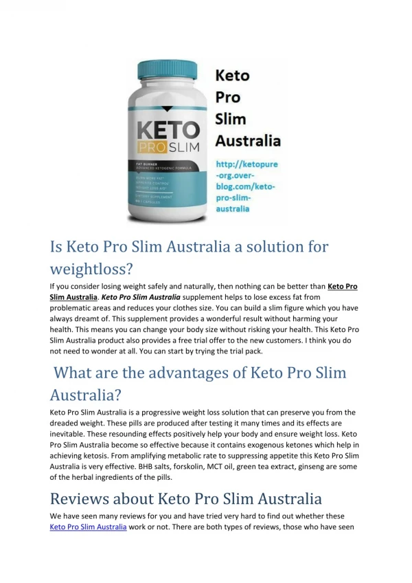 Keto Pro Slim Australia