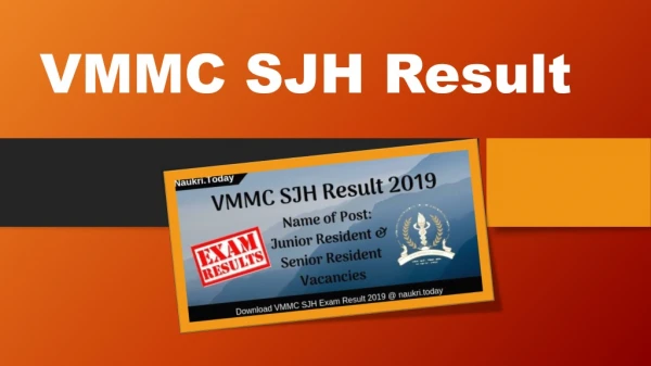 VMMC SJH Result 2019 | Download Safdarjung Hospital Cut off Marks