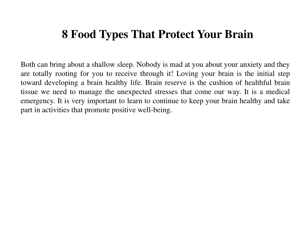8 food types that protect your brain