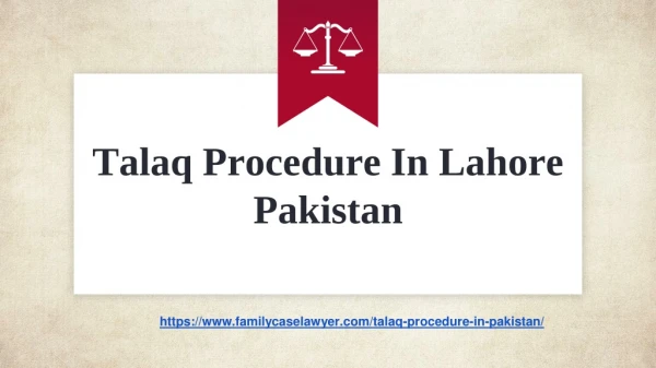 Talaq procedure In Lahore Pakistan - Advocate Nazia Law