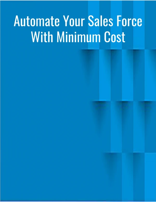 Automate Your Sales Force With Minimum Cost