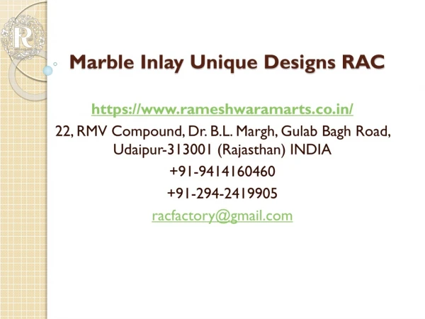 Marble Inlay Unique Designs RAC