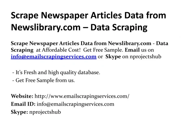 Scrape Newspaper Articles Data from Newslibrary.com