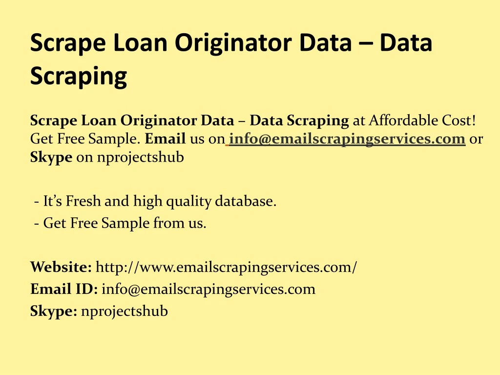 scrape loan originator data data scraping