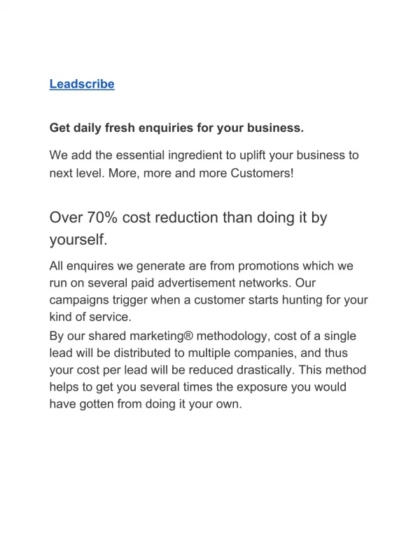 Leadscribe - Lead generation platform