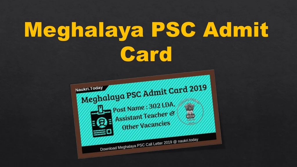 meghalaya psc admit card
