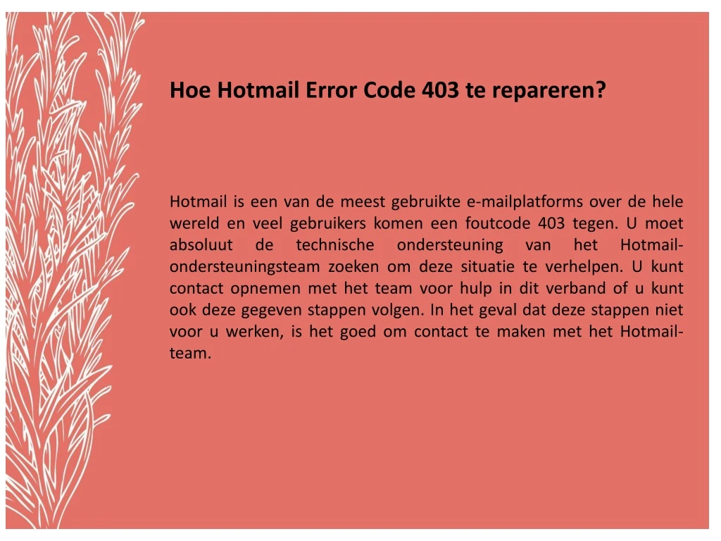 hoe hotmail error code 403 te repareren