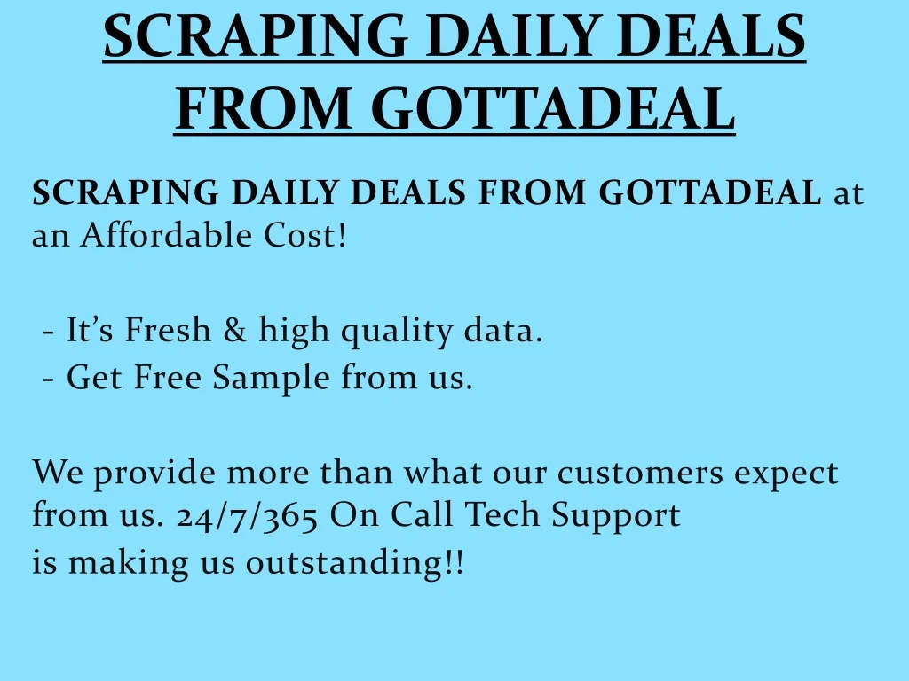 scraping daily deals from gottadeal