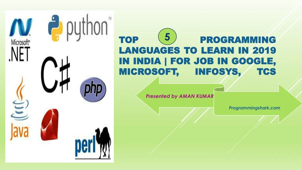 top programming languages to learn in 2019 in india for job in google microsoft infosys tcs