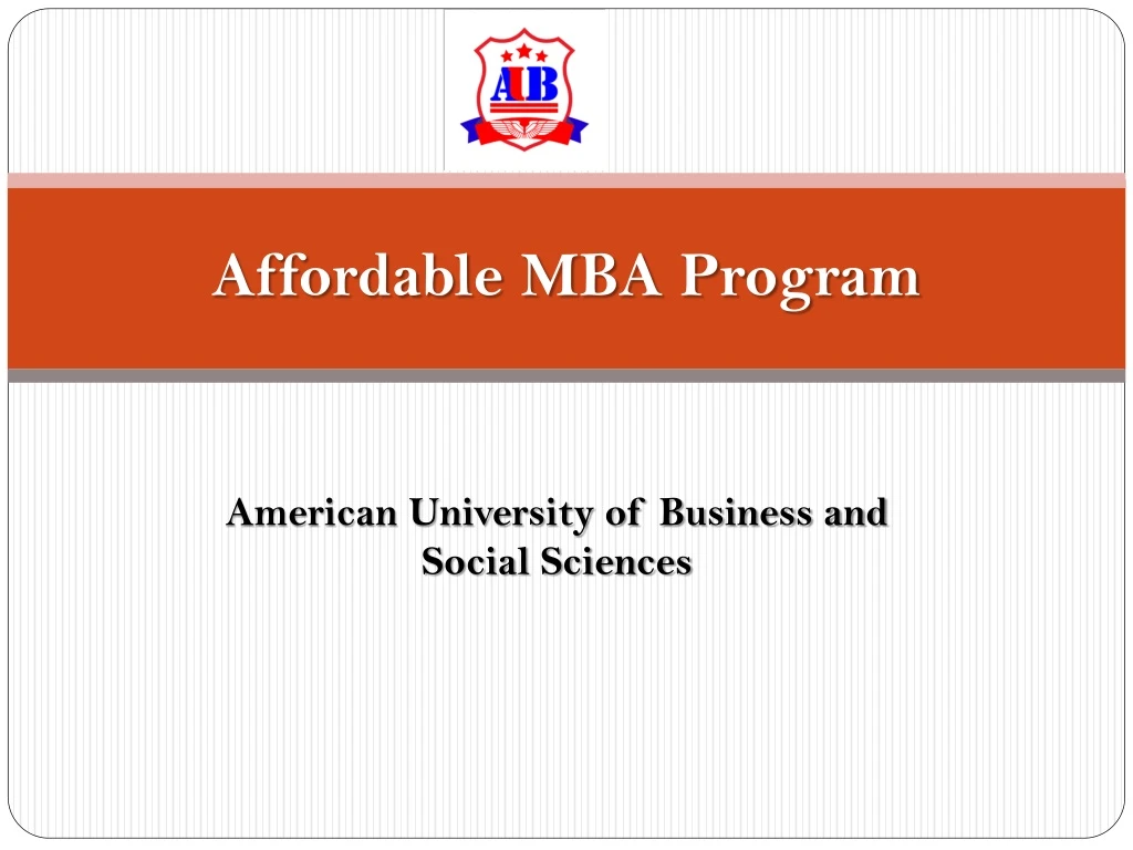 affordable mba program