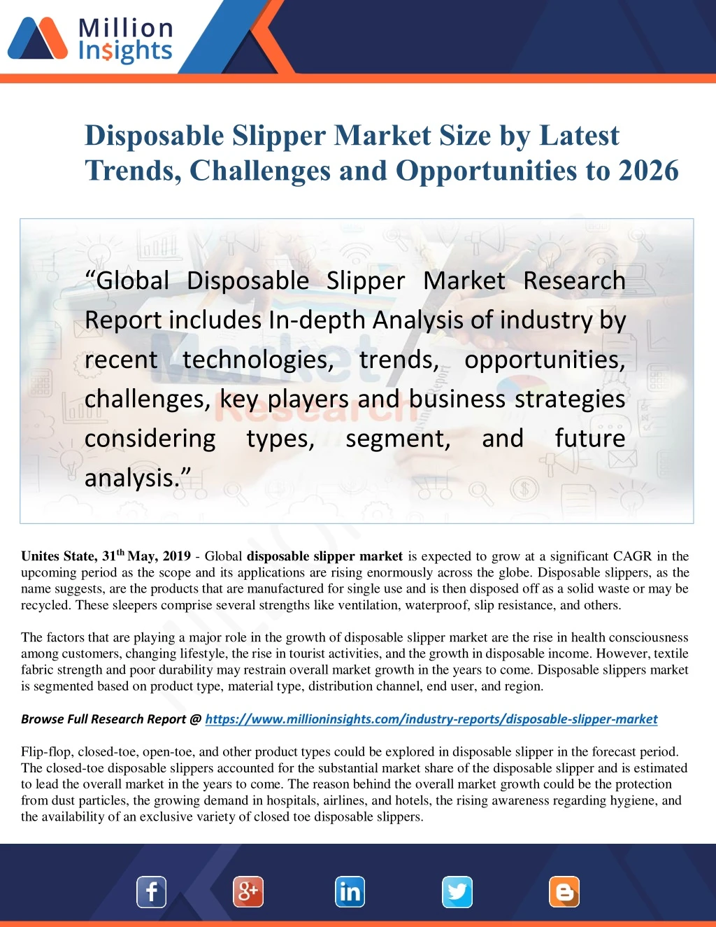 disposable slipper market size by latest trends