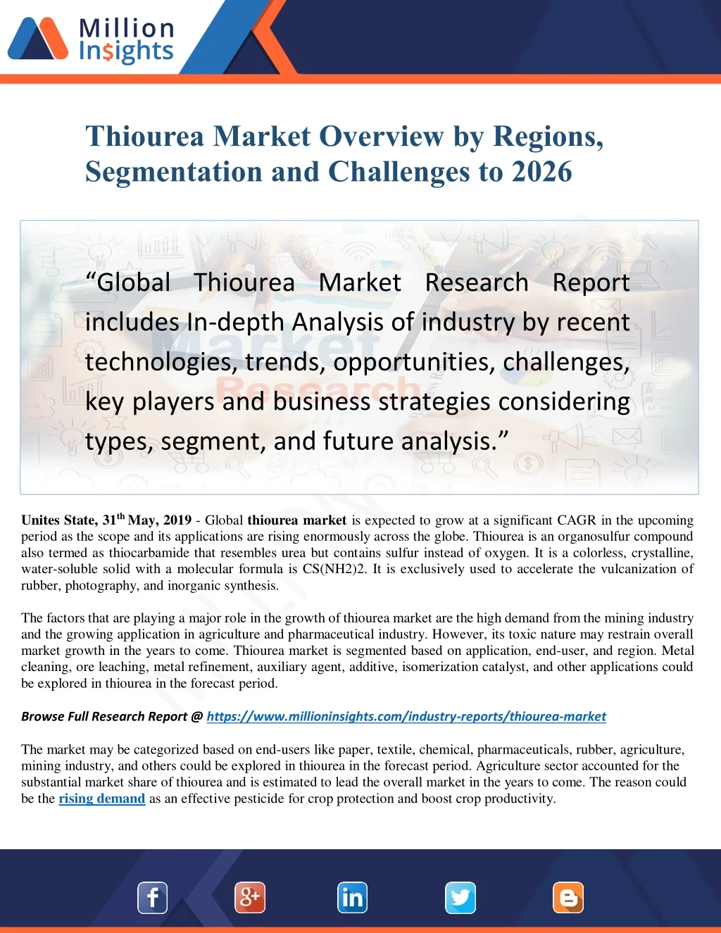 thiourea market overview by regions segmentation