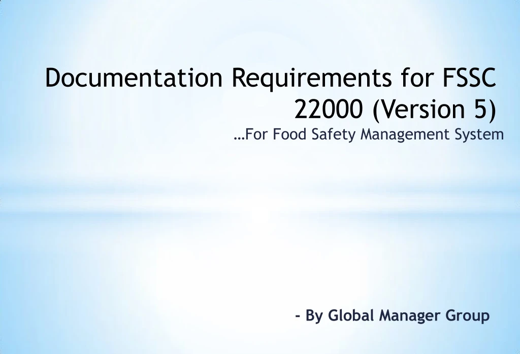 documentation requirements for fssc